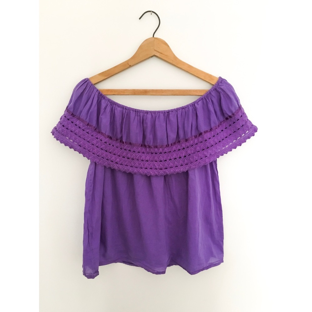 Purple Off-the-Shoulder Blouse
